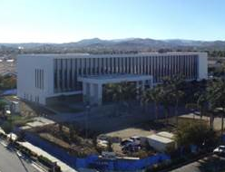 Menifee Justice Center under a clear blue sky